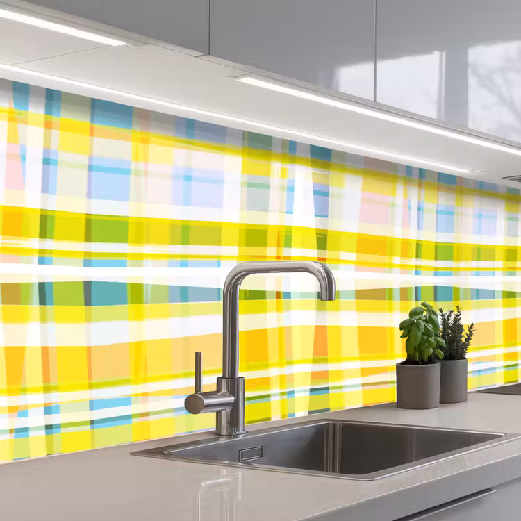 Keuken achterwand - Geel - Patroon - Zomer — 2