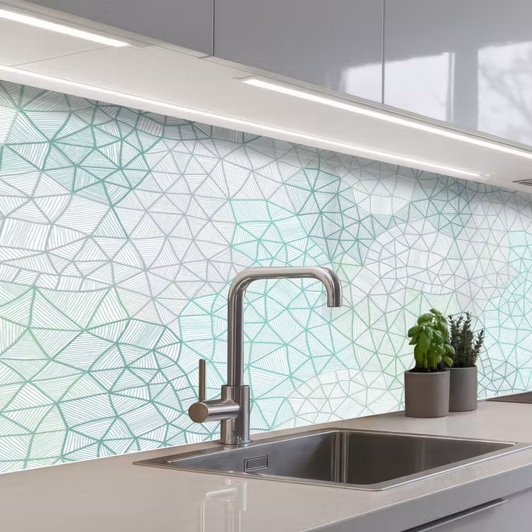 Keuken achterwand - Geometrie - Patroon - Groen — 2