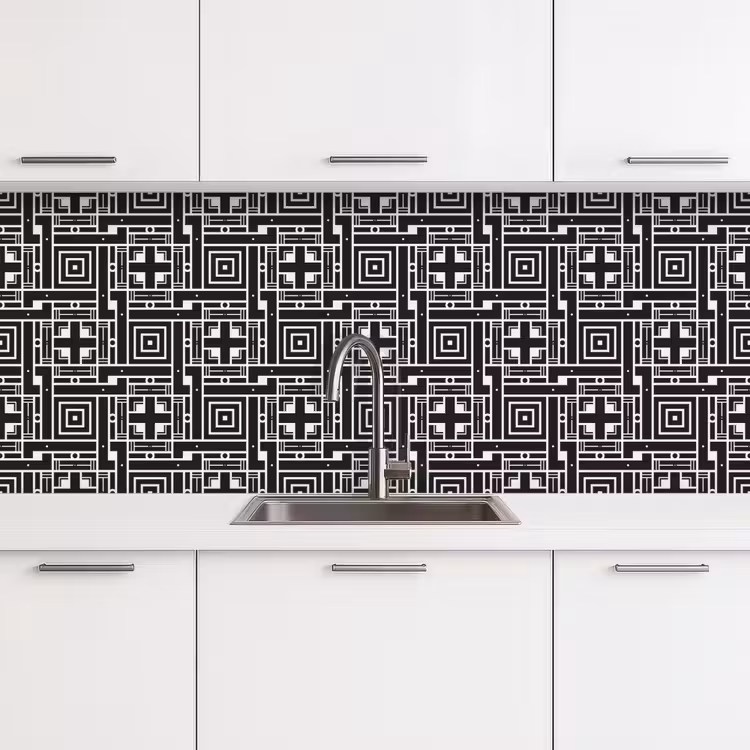 Keuken achterwand - Geometrie - Patroon - Zwart — 4