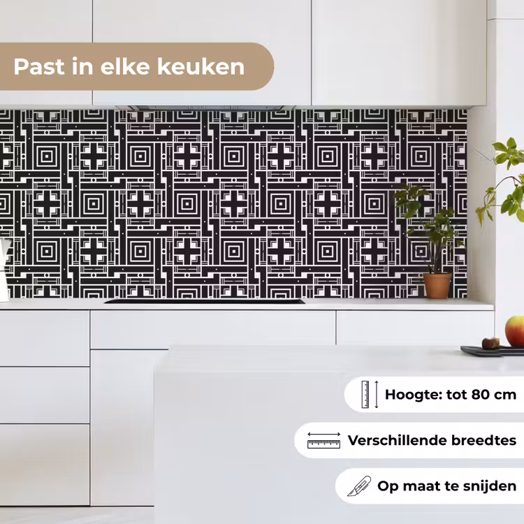 Keuken achterwand - Geometrie - Patroon - Zwart — 7