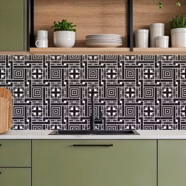 Keuken achterwand - Geometrie - Patroon - Zwart — 8