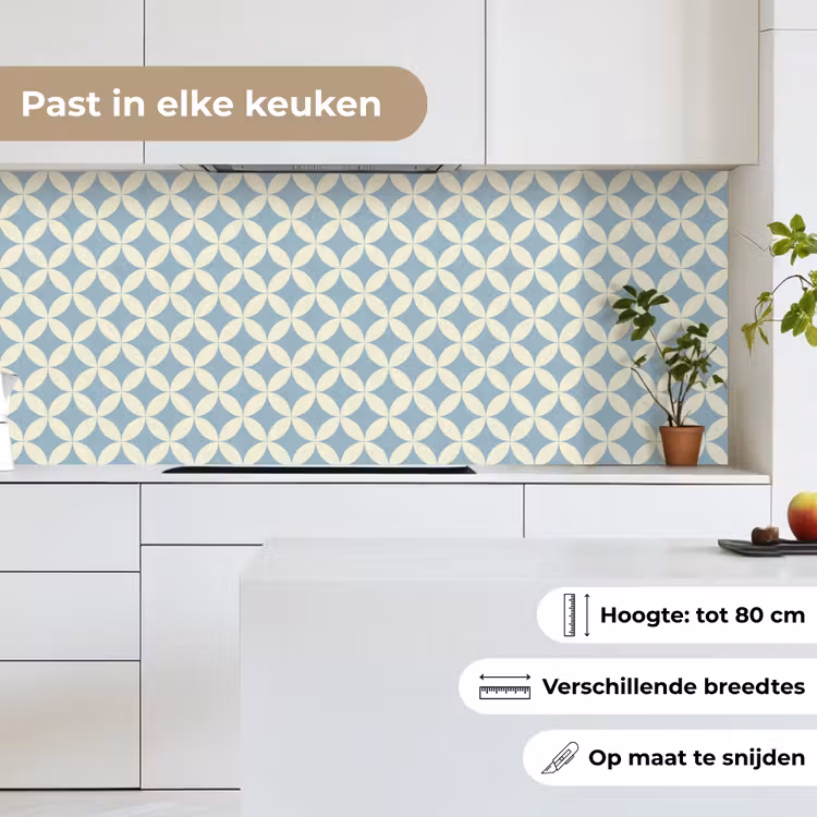 Keuken achterwand - Geometrisch - Bloem - Motief - Blauw — 7