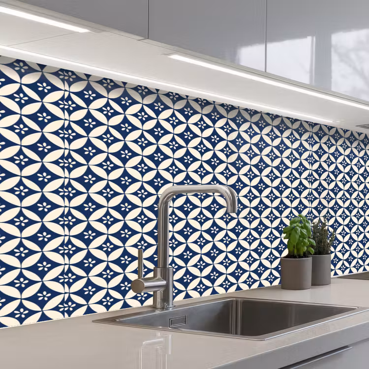 Keuken achterwand - Japan - Patronen - Blauw — 2