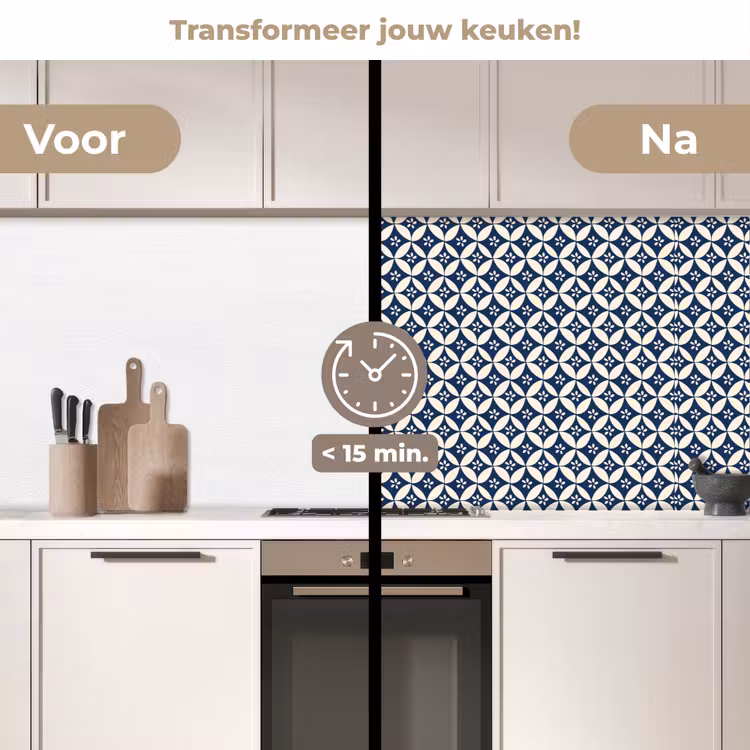 Keuken achterwand - Japan - Patronen - Blauw — 3