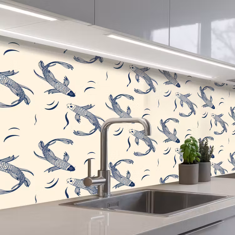 Keuken achterwand - Karper - Vis - Japan - Patronen — 2