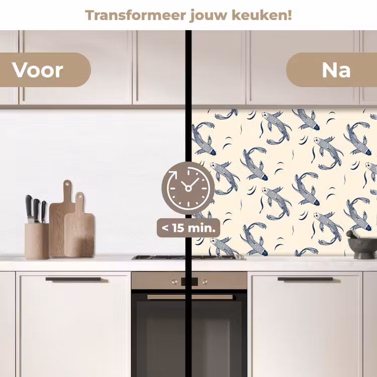 Keuken achterwand - Karper - Vis - Japan - Patronen — 3