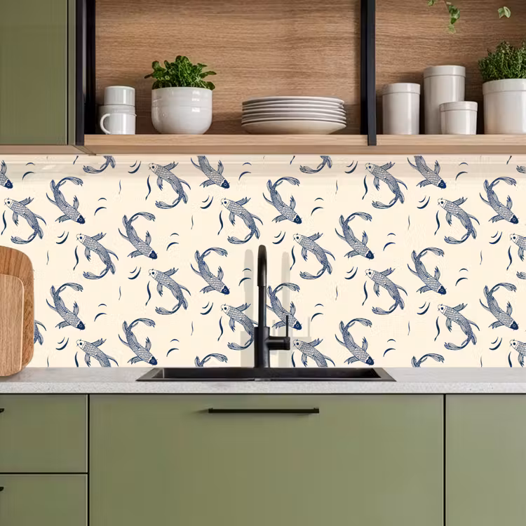Keuken achterwand - Karper - Vis - Japan - Patronen — 8