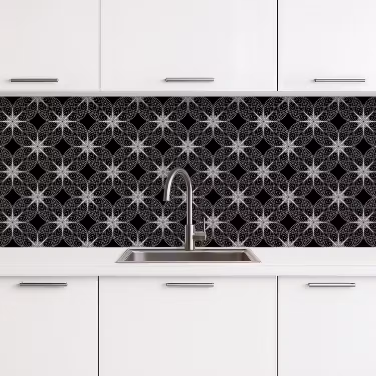 Keuken achterwand - Kompas - Patronen - Zwart Wit — 4