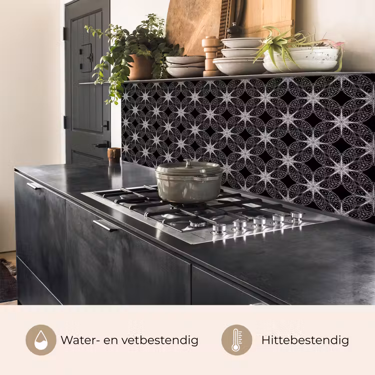 Keuken achterwand - Kompas - Patronen - Zwart Wit — 5
