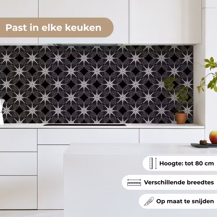 Keuken achterwand - Kompas - Patronen - Zwart Wit — 7