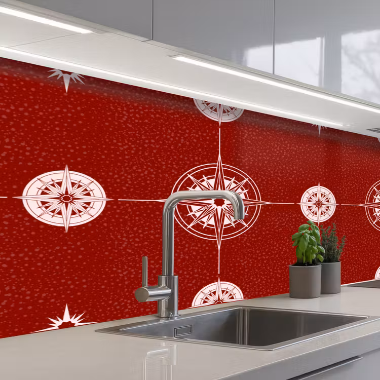 Keuken achterwand - Kompas - Reizen - Patronen — 2