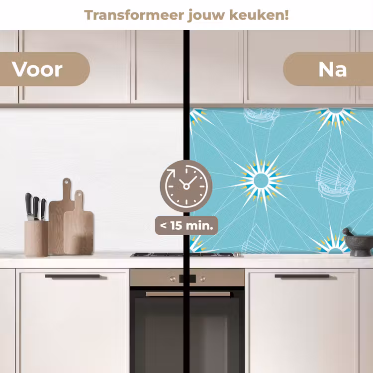 Keuken achterwand - Kompas - Zeilen - Boot - Patronen — 3