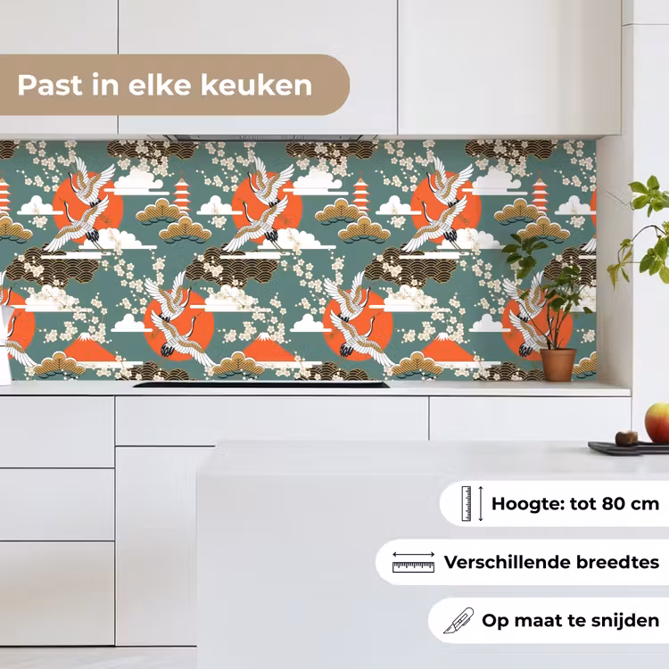 Keuken achterwand - Kraanvogel - Sakura - Zon - Patronen — 7