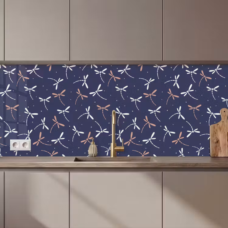 Keuken achterwand - Libelle - Patronen - Pastel - Japans — 1
