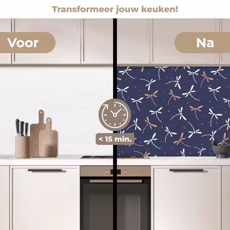 Keuken achterwand - Libelle - Patronen - Pastel - Japans — 3