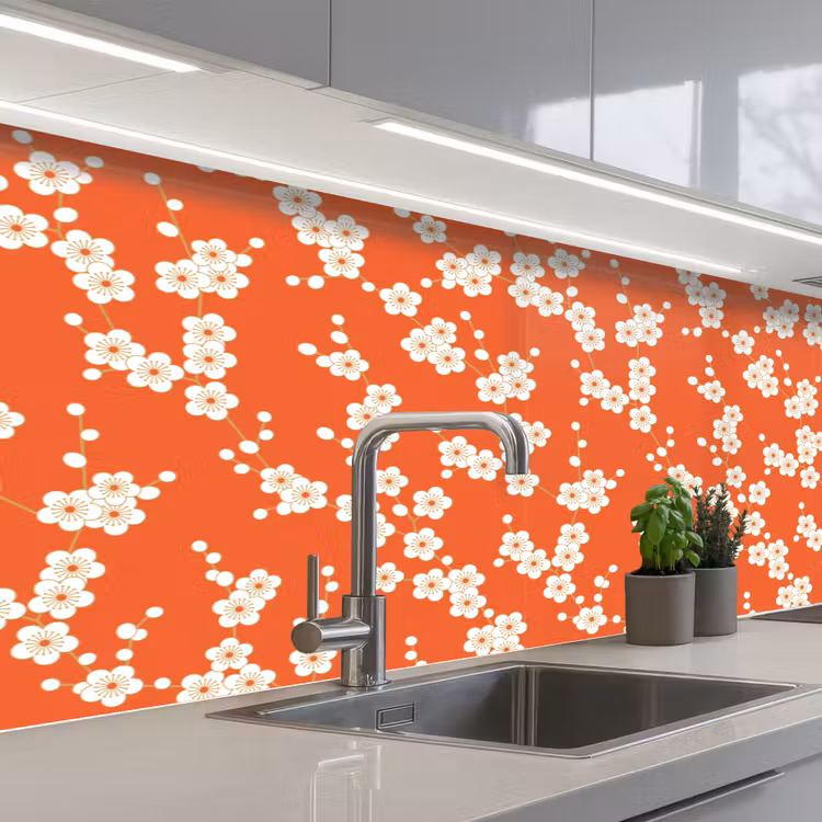 Keuken achterwand - Sakura - Bloemen - Patroon - Japan — 2