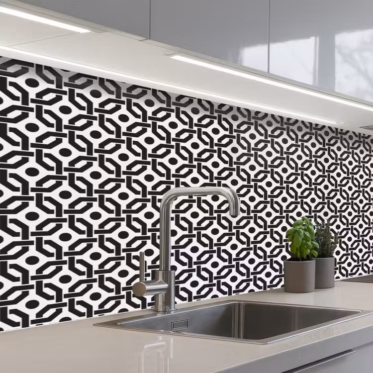 Keuken achterwand - Zwart - Geometrie - Design — 2