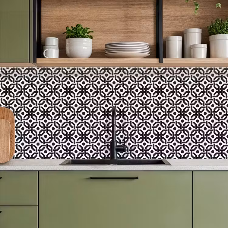 Keuken achterwand - Zwart - Geometrie - Design — 8