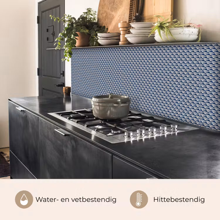 Keuken achterwand - Japan - Blauw - Wit - Patronen — 5