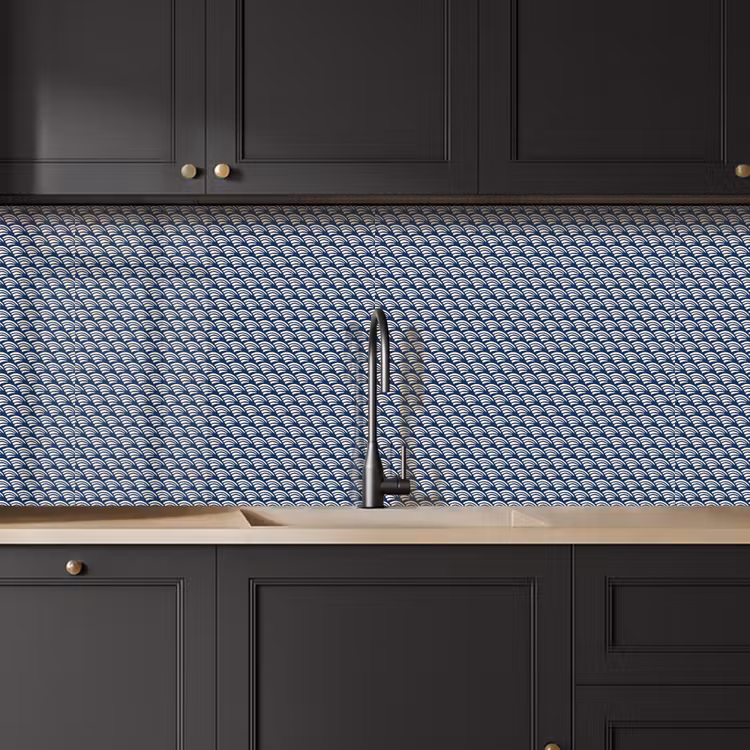 Keuken achterwand - Japan - Blauw - Wit - Patronen — 6