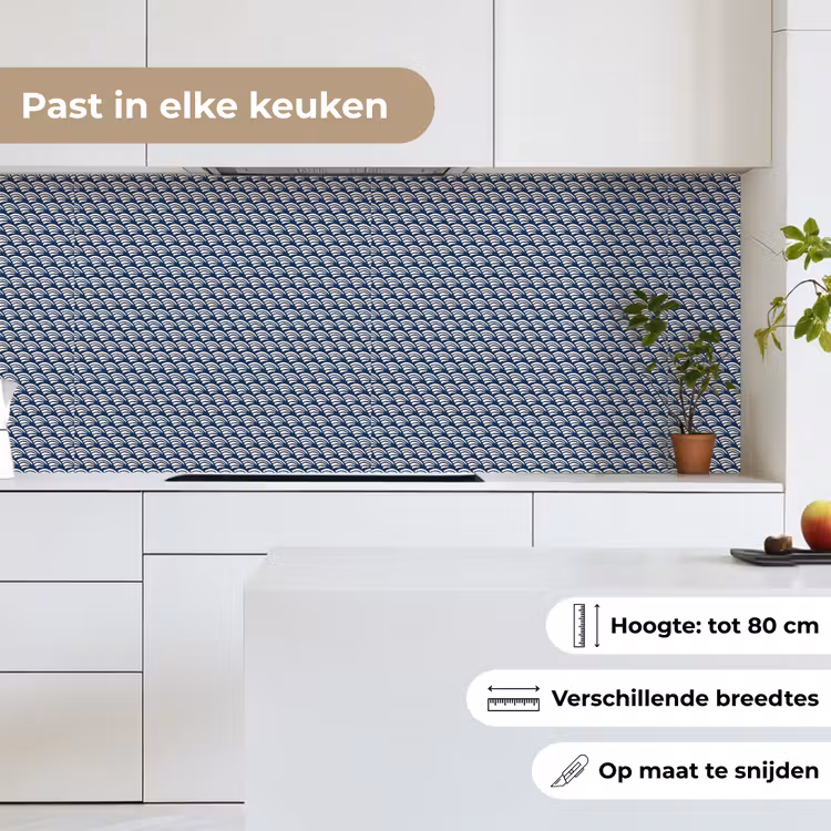 Keuken achterwand - Japan - Blauw - Wit - Patronen — 7