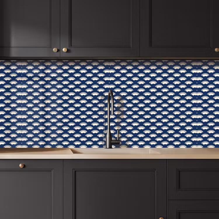 Keuken achterwand - Japans - Blauw - Wit - Patronen — 6