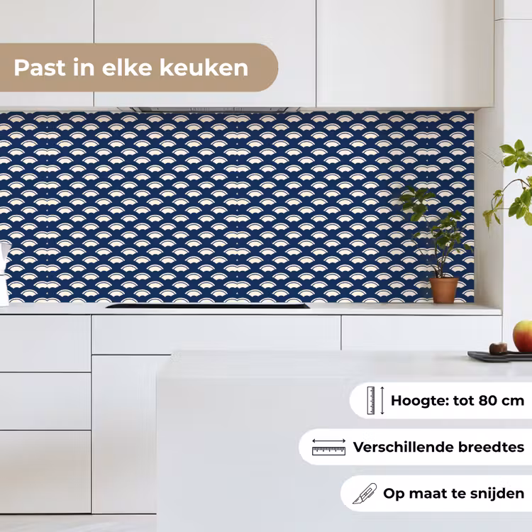 Keuken achterwand - Japans - Blauw - Wit - Patronen — 7