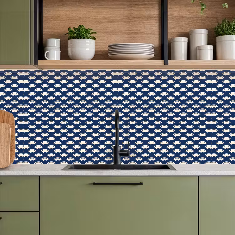 Keuken achterwand - Japans - Blauw - Wit - Patronen — 8