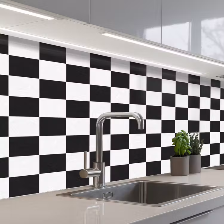 Keuken achterwand - Klassiek - Patroon - Zwart - Wit — 2