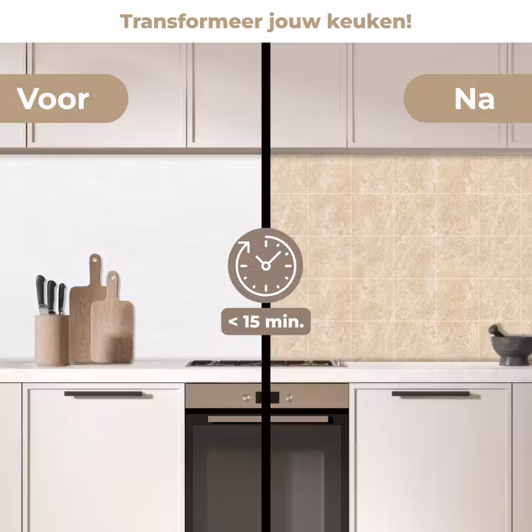 Keuken achterwand - Marmer - Tegels - Beige — 3