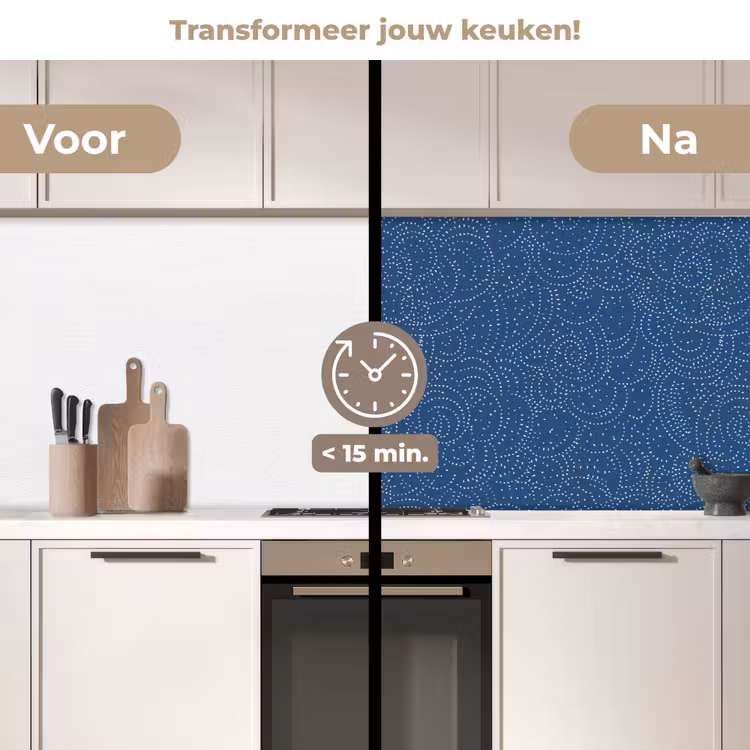 Keuken achterwand - Patroon - Blauw - Japan — 3