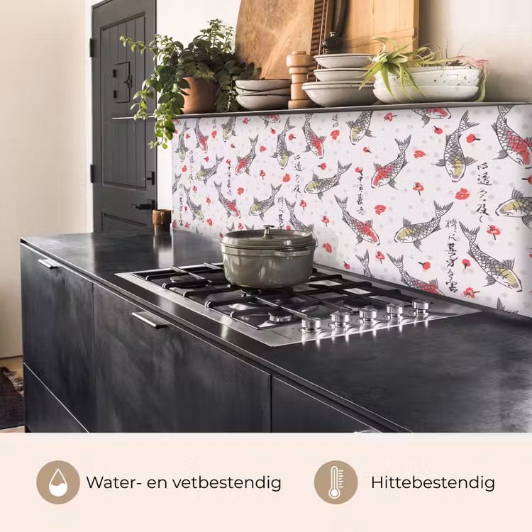 Keuken achterwand - Vis - Koi - Bloemen - Patronen — 5