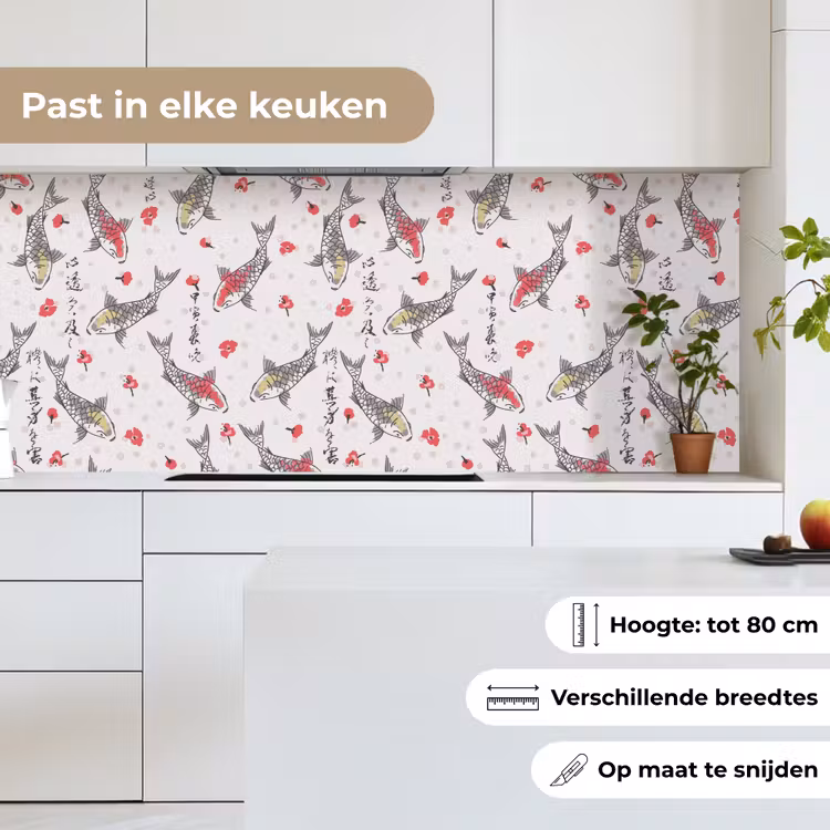 Keuken achterwand - Vis - Koi - Bloemen - Patronen — 7