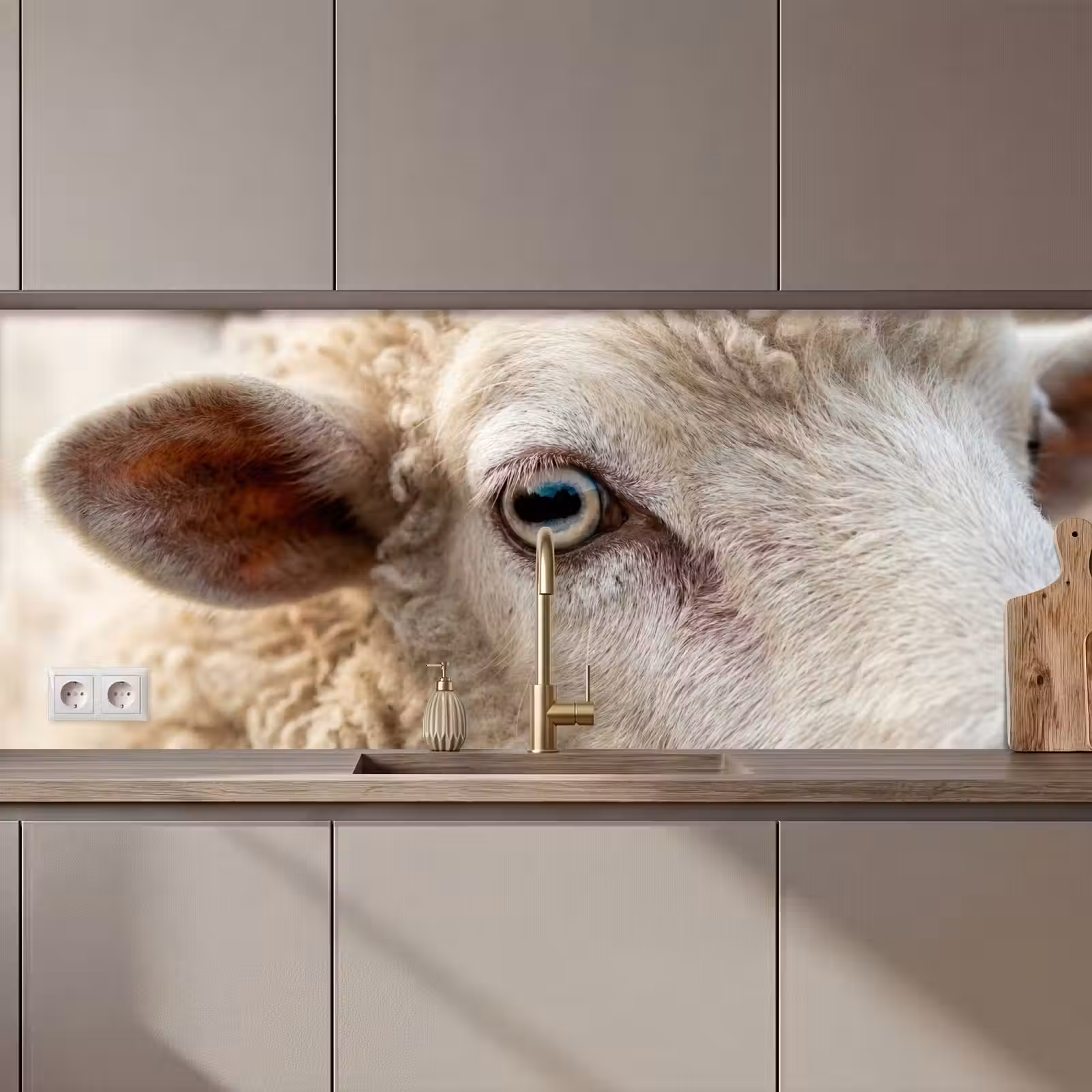Keuken achterwand - Schaap - Oog - Wit — 1
