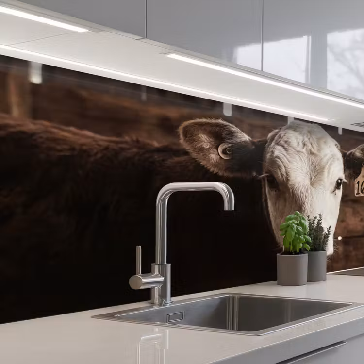 Keuken achterwand - Kalf - Oormerk - Houten stal — 2