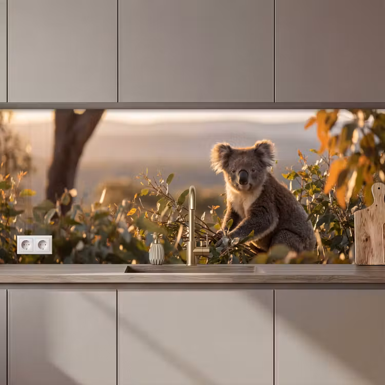 Keuken achterwand - Koala - Bladeren - Ochtendlicht — 1