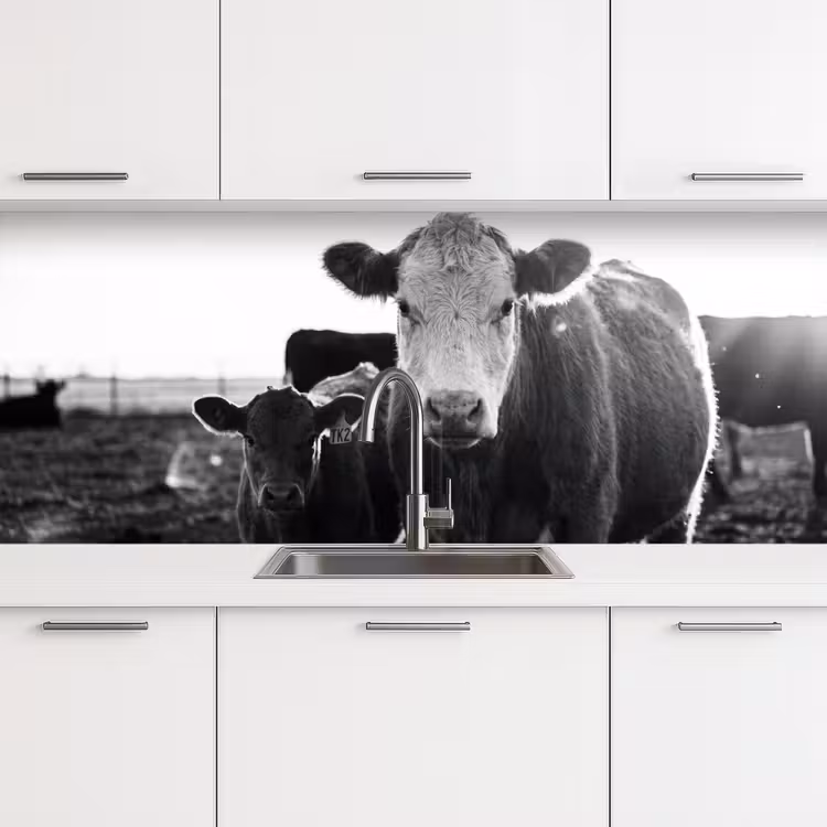 Keuken achterwand - Koeien - Zwart - Wit — 4