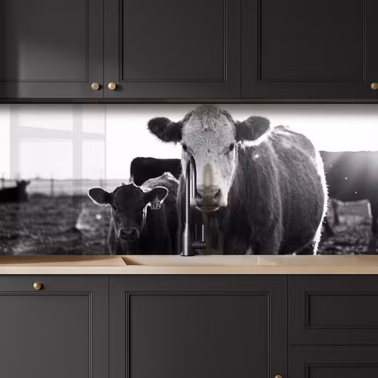 Keuken achterwand - Koeien - Zwart - Wit — 6
