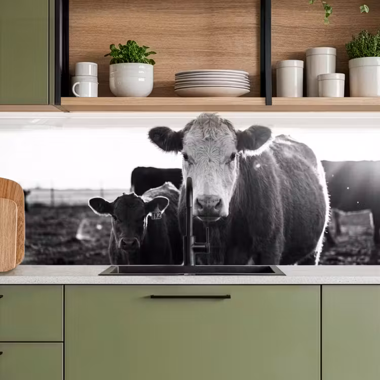Keuken achterwand - Koeien - Zwart - Wit — 8