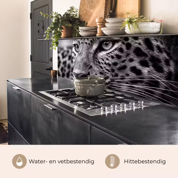 Keuken achterwand - Luipaard - Zwart - Wit - Oog — 5