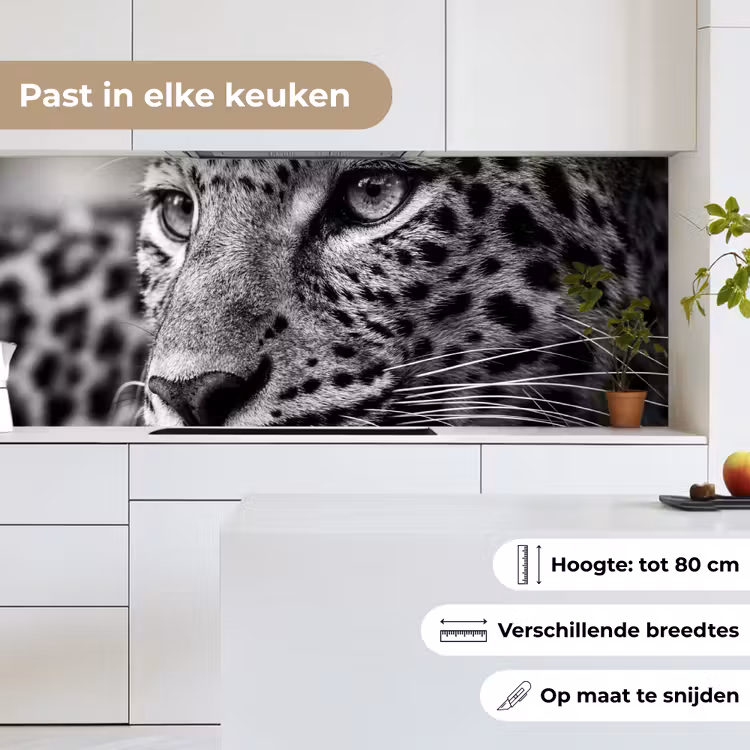 Keuken achterwand - Luipaard - Zwart - Wit - Oog — 7