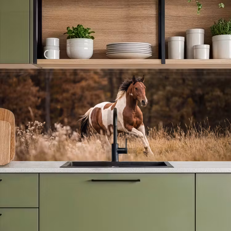 Keuken achterwand - Paard - Bruin - Gras — 8