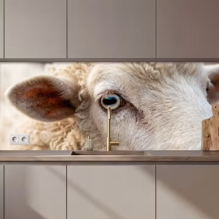 Keuken achterwand - Schaap - Oog - Wit — 1