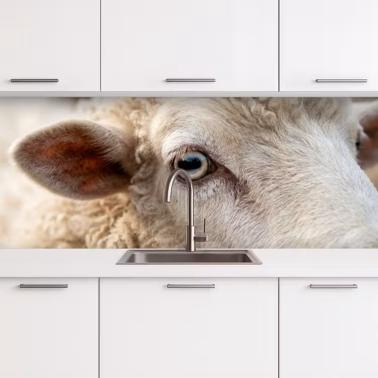 Keuken achterwand - Schaap - Oog - Wit — 4