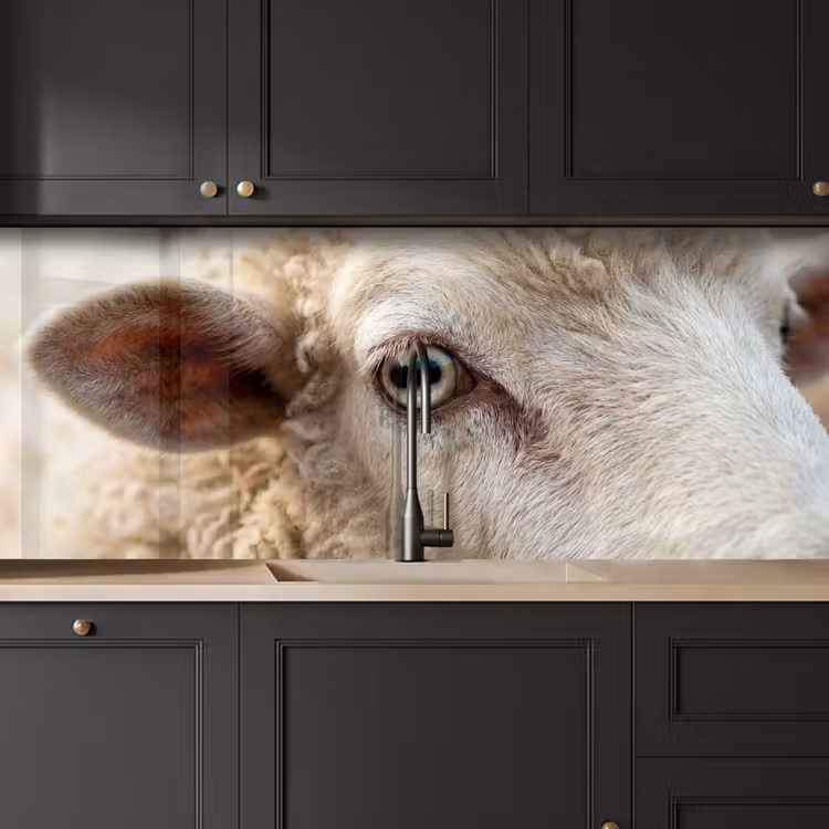 Keuken achterwand - Schaap - Oog - Wit — 6