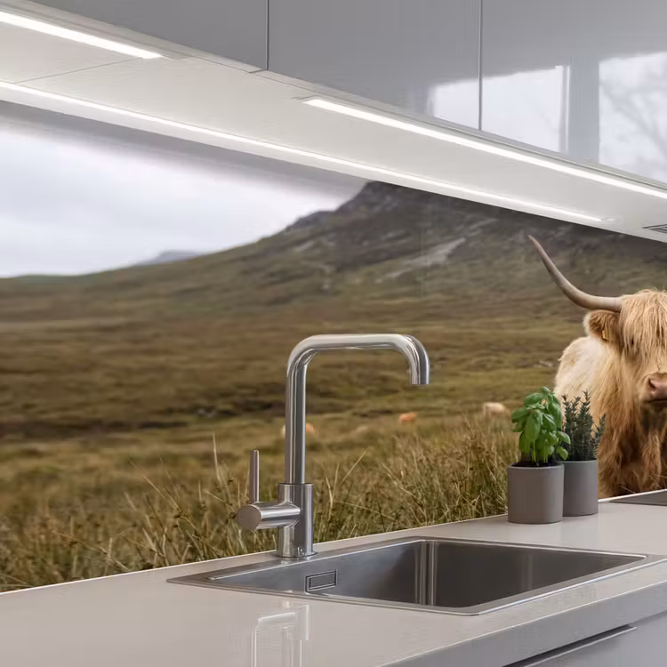 Keuken achterwand - Schotse hooglander - Bergen - Grasveld — 2