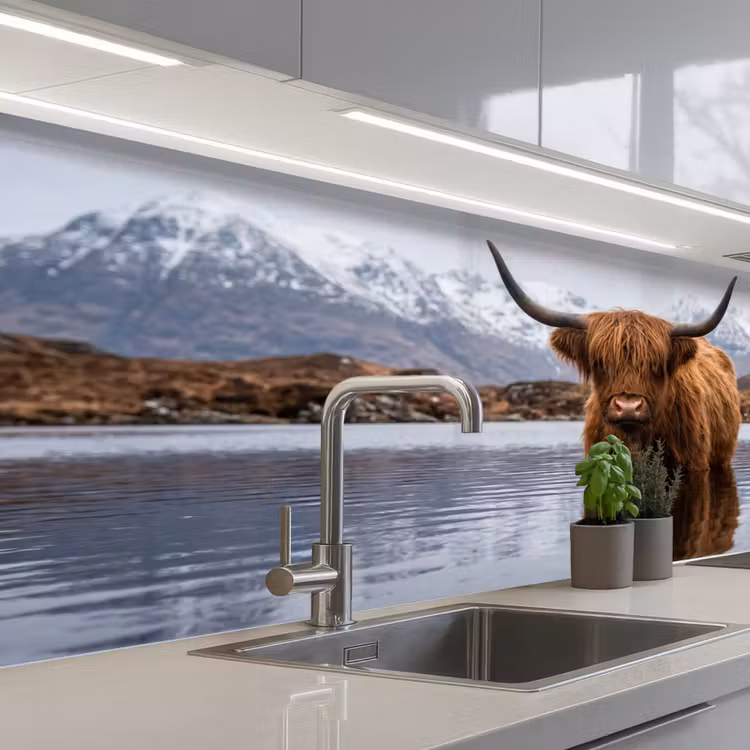 Keuken achterwand - Schotse hooglander - Bruin - Water — 2