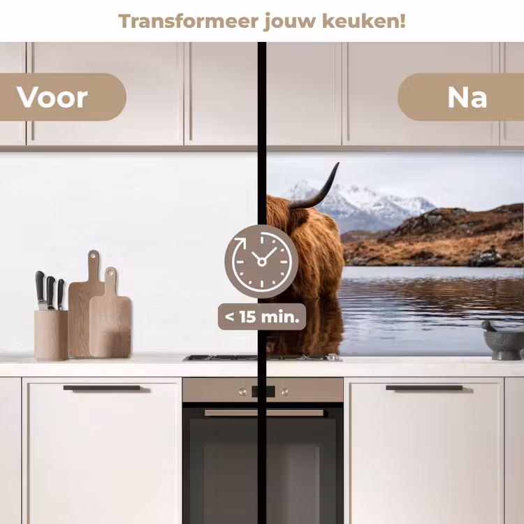 Keuken achterwand - Schotse hooglander - Bruin - Water — 3