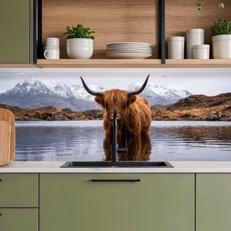 Keuken achterwand - Schotse hooglander - Bruin - Water — 8
