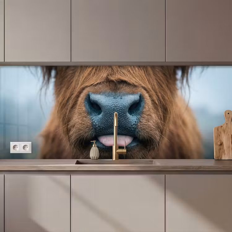 Keuken achterwand - Schotse hooglander - Neus - Bruin — 1